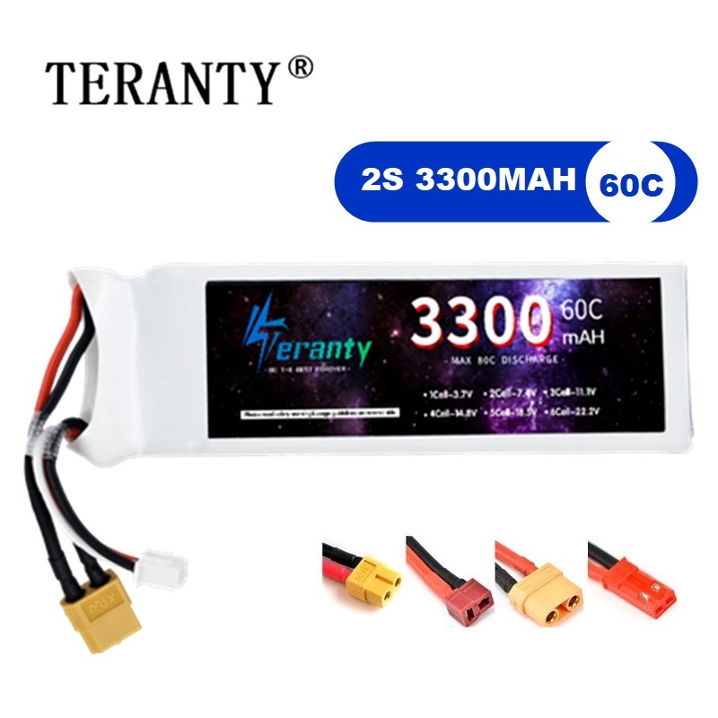 Drone Battery Connector - Akumulator LiPo 2S 7.4V 3300mAh 60C